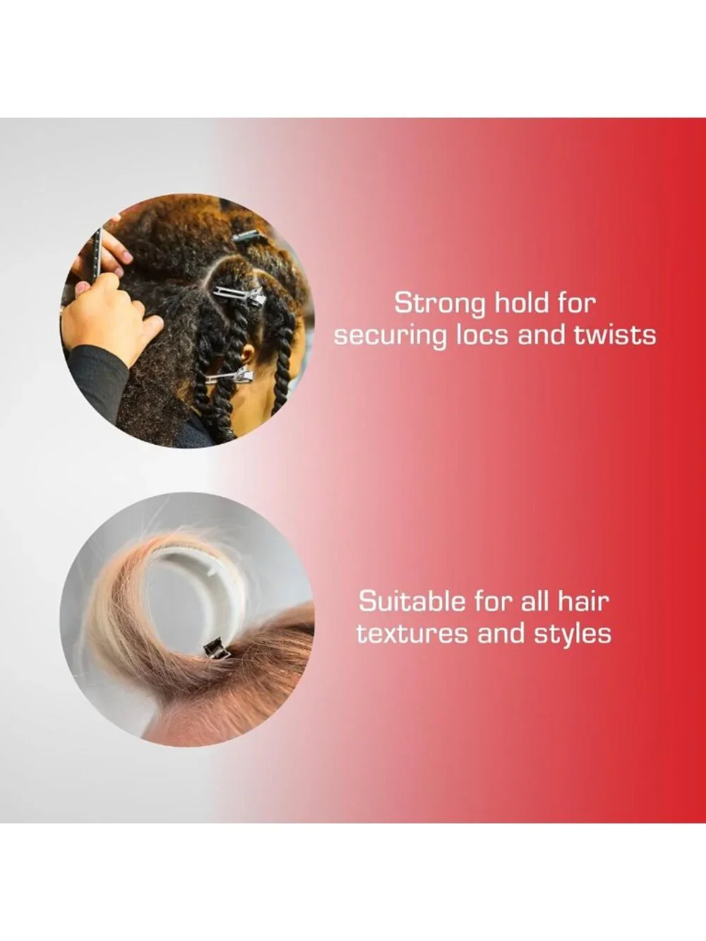 Durable 80pcs Metal Slide-In Hair Clips for Dreads, Twists & Hairdressing